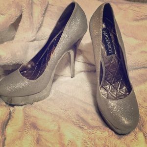 Silver Glitter platforms